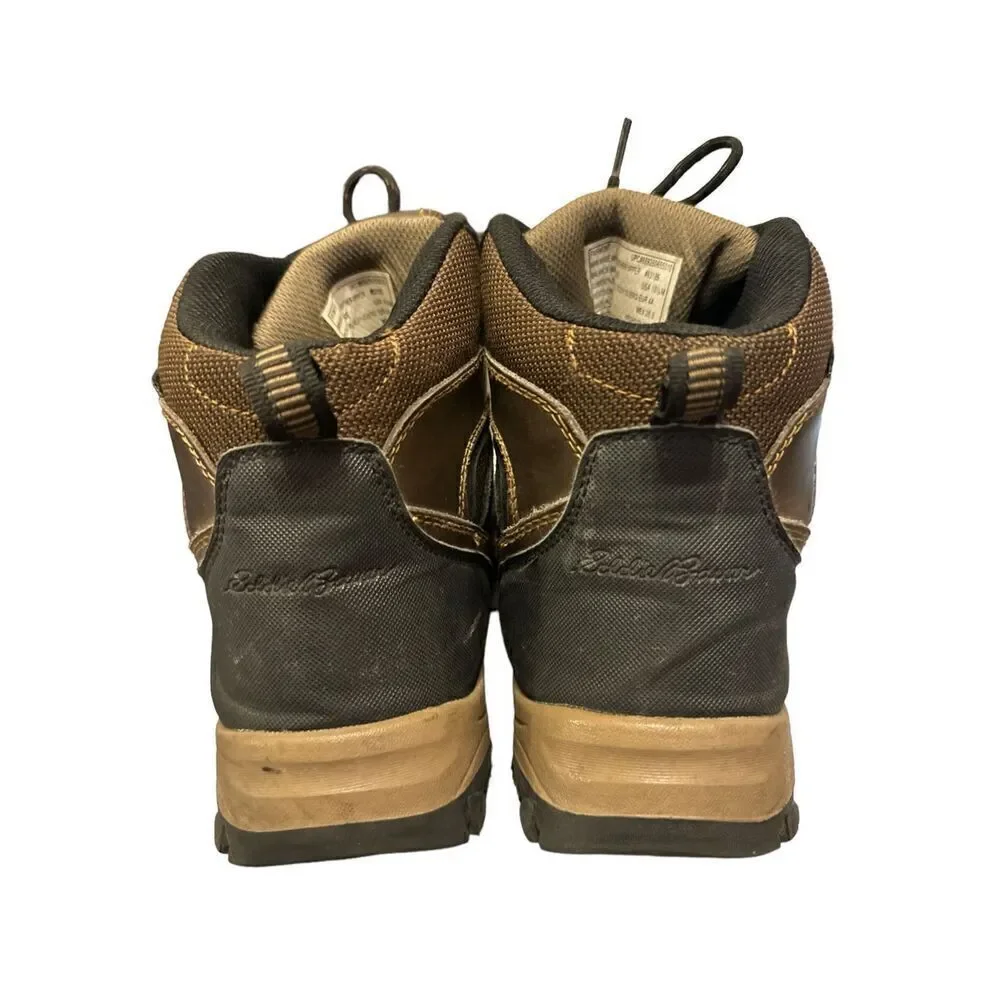 Eddie Bauer Men Brown Leather Lace Up Outdoors Boots Hiking Fishing Work Camping